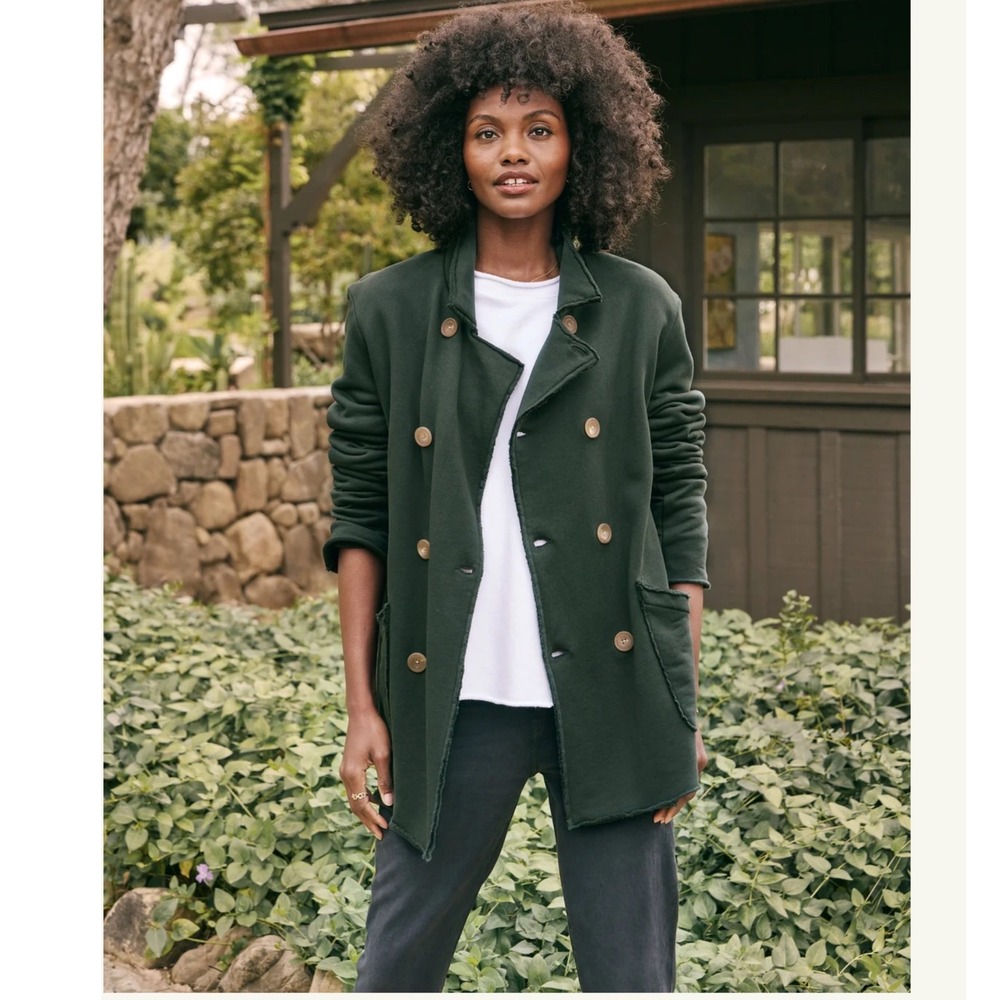 Frank & Eileen Belfast Peacoat Size Medium Triple Fleece Evergreen